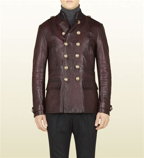 gucci pink leather coat|Gucci leather jackets for men.